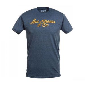 NWT Levi's Men's Scripted Graphic T-Shirt Tee 2XL Indigo Black Heather